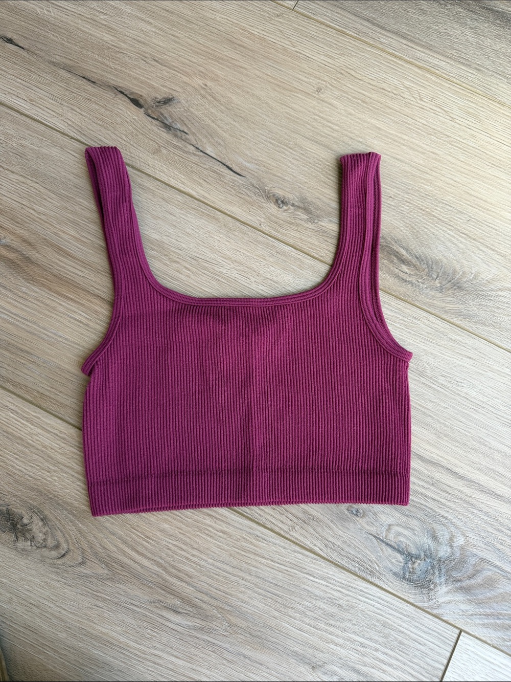 Cotton On Abbie Seamless Ribbed Micro Crop Tank Top, Raspberry, XS/S